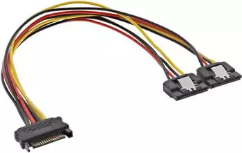 InLine SATA Strom-Y-Kabel, 1x Stecker auf 2x Buchse, 0,3m (29683C)