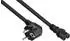 Kabelmeister Netzkabel Schutzkontakt-Stecker Typ E+F (90° gew.) auf Warmgeräte-Buchse C15, schwarz, 1,8m (SK0150-S018)