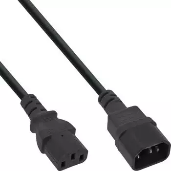 InLine Kaltger&auml;teverl&auml;ngerung C13 auf C14, 0,3m, schwarz (16603A)
