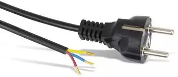 Goobay Netzkabel Schutzkontakt-Stecker auf offenes Ende, 1,5m, schwarz (51327)