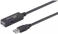 Aktive USB Verl&auml;ngerung, USB 2.0, 480Mbps, 10m - Schwarz