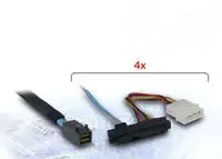 Inter-Tech Kabel SFF-8643 AUF 4X SFF-8482/S-ATA Power, 0.6m