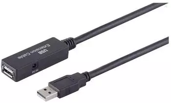 S-Conn USB 2.0 Verl&auml;ngerungskabel aktiv, Typ-A Stecker auf Typ-A Buchse, 5,0m (13-29055)