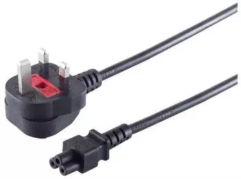 S-Conn UK-Netzanschlusskabel Stecker auf 3pol Buchse C5, schwarz, 1,8m (UK60001)