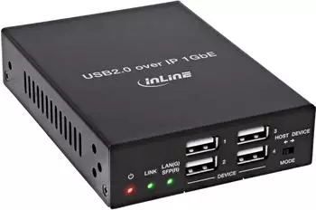 InLine USB 2.0 Host/Device Extender over IP, RJ45/SFP, Einzelger&auml;t (57886E)