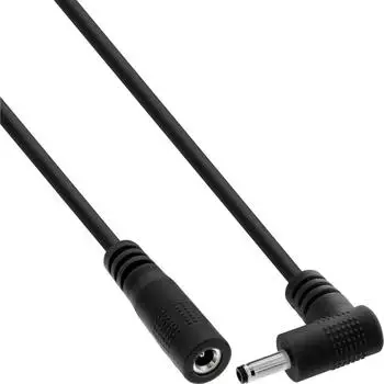 InLine DC Verl&auml;ngerungskabel Winkelstecker 3,5x1,35mm, 0,2-5,0m, schwarz/wei&szlig; (26905P)