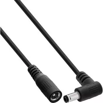 InLine DC Verl&auml;ngerungskabel Winkelstecker, wei&szlig;/schwarz (26903J)