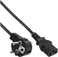 INLINE Netzkabel, Schutzkontakt gewinkelt auf C13 St, 3m Kaltger&auml;testecker