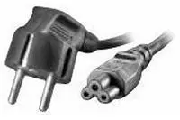 FREI AK 516 - Netzkabel, Schutzkontaktstecker, gew, 1,8 m, schw, C5, Grundpreis: