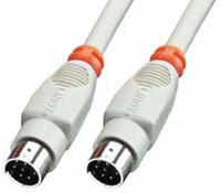 LINDY Seriell Anschlusskabel [1x Mini-DIN-Stecker - 1x Mini-DIN-Stecker] 2.00m Grau