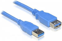 Delock USB-Kabel USB 3.2 Gen1 USB-A Stecker, USB-A Buchse 2.00 m Blau vergoldete