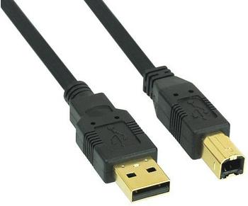 InLine USB 2.0 Kabel, A an B, schwarz, Kontakte gold, 1m (34510S)