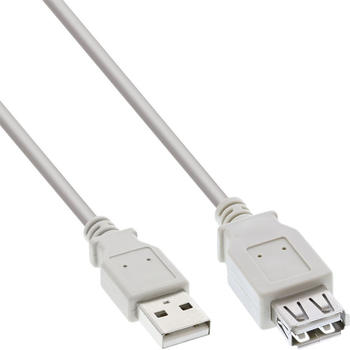 InLine USB 2.0 Verlängerung, St/Bu Typ A, beige, 5m (34605X)