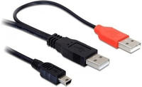 Delock Usb-kabel 2x Usb2.0 Typ A - Usb Minib 5pol St/st 1m (82447)