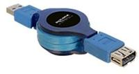 Delock Usb3.0 Verl. A - A St/bu 1.00m Blau Aufrollfu (82649)