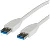 VALUE USB 3.2 Gen 1 Kabel, Typ A-A, weiß, 3 m