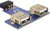 DeLock USB Pin Header Buchse > 2 x USB 2.0 Buchse - oben (41824)