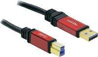 Delock USB-Kabel USB 3.2 Gen1 USB-A Stecker, USB-B Stecker 5.00 m Rot, Schwarz