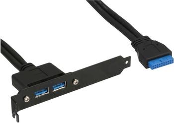 InLine Slotblech USB 3.0, 2x USB Buchse auf intern Mainboardanschluss 0,5m (33390C)
