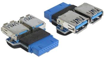 DeLock Adapter USB 3.0 Pin Header Buchse > 2 x USB 3.0 Buchse (65324)