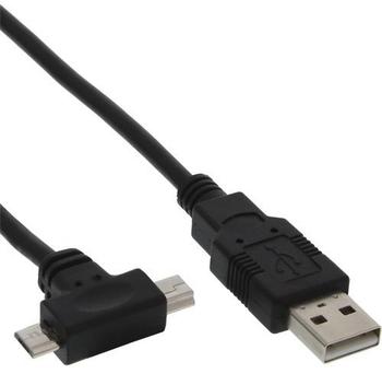 InLine USB 2.0 Universal-Kabel, Stecker A an Micro-B USB und Mini-USB Stecker 5pol., schwarz, 1,8m (33109T)