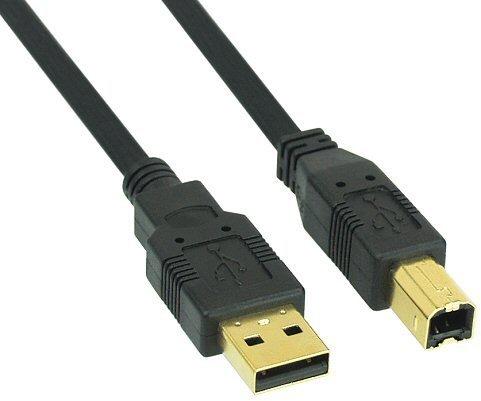 InLine USB 2.0 Kabel, A an B, schwarz, Kontakte gold, 3m (34535S)