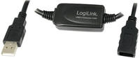 LogiLink Verlängerungskabel USB 2.0, Schwarz, 10m (UA0143)