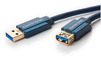 Clicktronic Hochgeschwindigkeits-Verlängerung USB 3.0 Stecker Typ A 3m (70120)