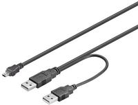 USB-Kabel USB2.0 Y-Kabel Mini B -> 2x Typ A St/St 0,60m s