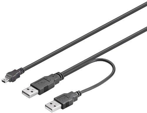 Mcab USB 2.0 Y-Kabel, 2 x A Stecker - mini B Stecker 5pol, 0.6m (7300050)