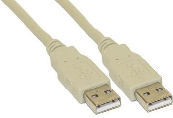 InLine USB 2.0 Kabel, A an A, beige, 2m (34318H)