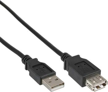 InLine USB 2.0 Verlängerung, Stecker / Buchse, Typ A, schwarz, 1,8m (34618B)