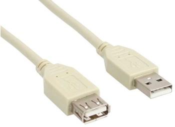 InLine USB 2.0 Verlängerung, Stecker / Buchse, Typ A, beige, 0,3m (34633)