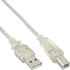 InLine USB 2.0 Kabel, A an B, transparent, 0,5m (34505T)