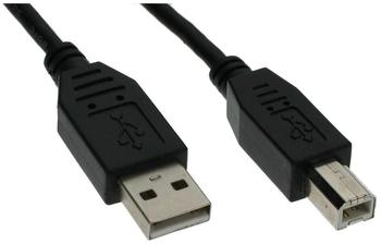 InLine USB 2.0 Kabel, A an B, schwarz, 1m (34511X)