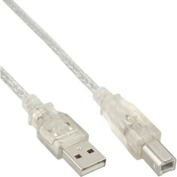 InLine USB 2.0 Kabel, A an B, transparent, 1m (34510T)