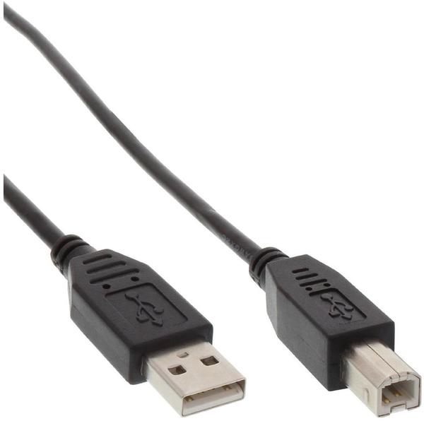 InLine USB 2.0 Kabel, A an B, schwarz, 5m (34555X)