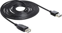 Delock USB-Kabel USB 2.0 USB-A Stecker, USB-A Buchse 5.00 m Schwarz beidseitig