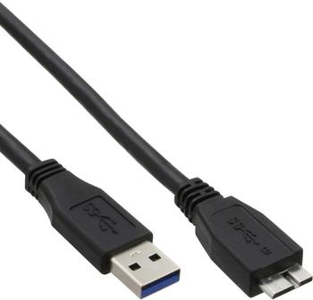 InLine USB 3.0 Kabel, A an Micro B, schwarz, 5m (35450)