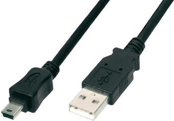 Assmann USB2.0 Anschlusskabel USB A auf USB mini B 5pin M/M 2m (AK-300108-018-S)