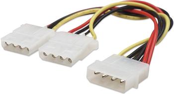 Manhattan Internes Y-Stromkabel 5,25" Stecker auf 2 x 5,25" Buchse, 20 cm (301503)