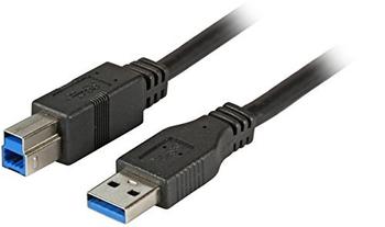 EFB Elektronik USB3.0 Anschlusskabel A-B St-St 1,8m schwarz (K5236.1,8)