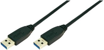 LogiLink Kabel USB 3.0 Typ-A auf Typ-A, Schwarz, 3m (CU0040)