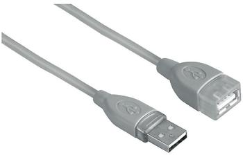 Hama USB-2.0-Verlängerungskabel, geschirmt, Grau, 0,5m (00039723)