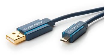 Clicktronic Micro USB 2.0 Adapterkabel 0,5m (64002)