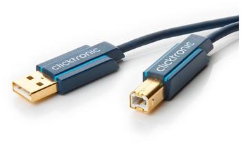 Clicktronic USB 2.0 Kabel A/B 3m (70097)