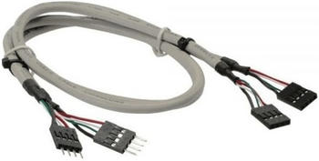 InLine USB 2.0 Verlängerung, intern, 2x 4pol Pfostenstecker auf Pfostenbuchse, 0,6m (33440C)