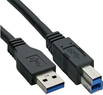 InLine USB 3.0 Kabel, A an B, schwarz, 3m (35330)