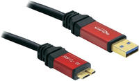 Delock USB-Kabel USB 3.2 Gen1 USB-A Stecker, USB-Micro-B 3.0 Stecker 3.00m Rot,