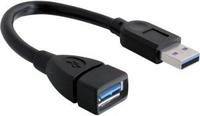 Delock Usb-kabel Usb 3.0 Usb-a Stecker, Usb-a Buchse 0.15 M Schwarz 82776